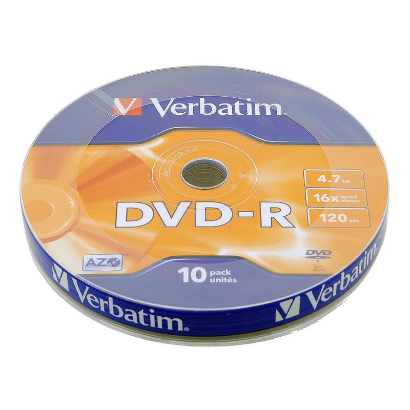 Verbatim  Диск DVD-R 4.7 Gb 16x Shrink (10) DataLife 43729