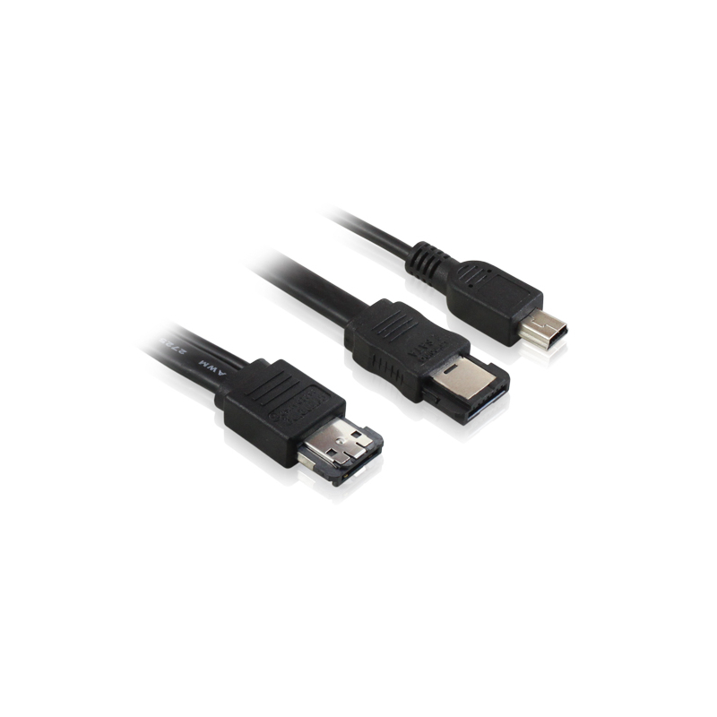 Комплект eSATA-кабелей Greenconnect  1.0m. eSATAp- ESATA + Mini USB GC-ST502