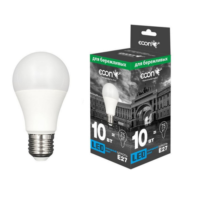 Лампа Econ LED A 10 Вт E27 6500K A60 ES (7110022)