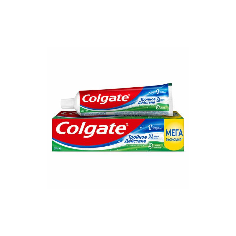 Зубная паста 150мл COLGATE Натуральная мята, тройное действие, с фторидом, ш/к 0692, 6920354806926
