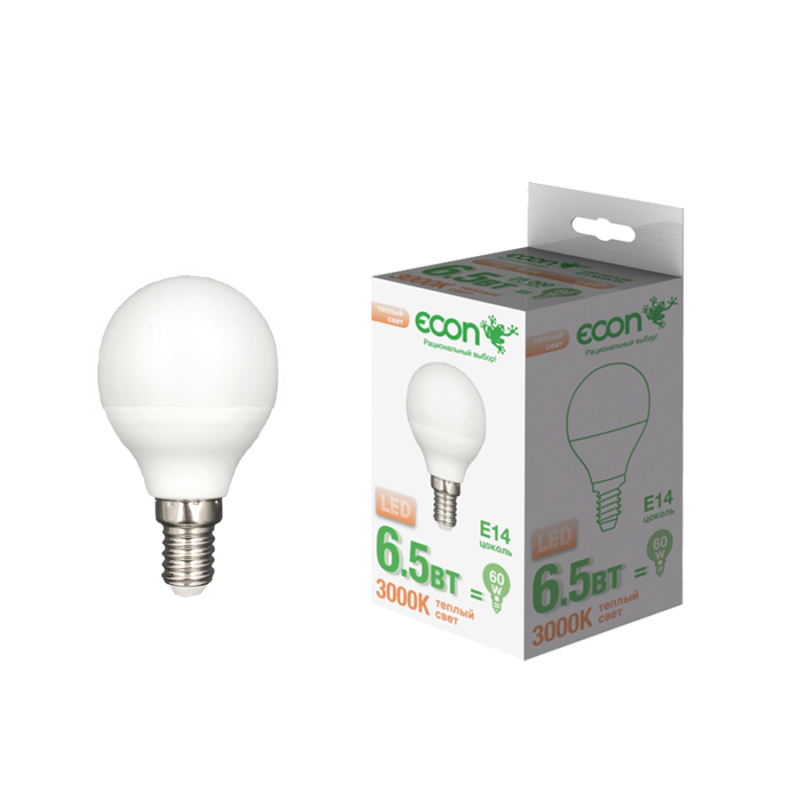 Лампа светодиодная Econ LED P 8Вт E14 3000K ES (738011)