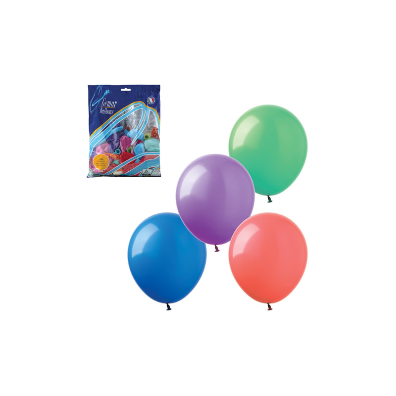 ВЕСЕЛАЯ ЗАТЕЯ Шары воздушные 14" (36 см), комплект 100 шт., 12 пастельных цветов, в пакете, 1101-0010
