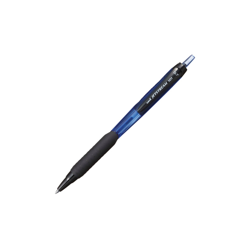 Ручка шариковая масляная автоматическая UNI "JetStream", узел 0,7 мм, линия 0,35 мм, синяя, SXN-101-07 BLUE