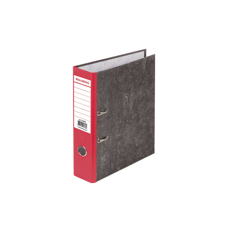 Папка-регистратор BRAUBERG фактура стандарт, с мраморным покрытием, 80 мм, красный корешок, 220988