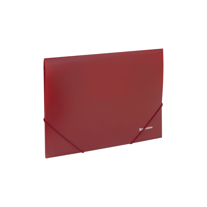 Папка на резинках BRAUBERG стандарт, красная, до 300 листов, 0,5 мм, 221622