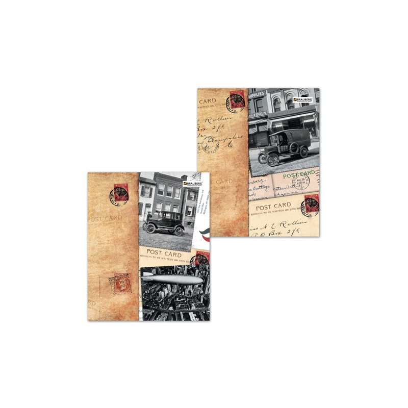 Тетрадь 96 л. BRAUBERG "ЭКО", клетка, обложка мелованный картон, внутренний блок офсет, "Страны", 401292