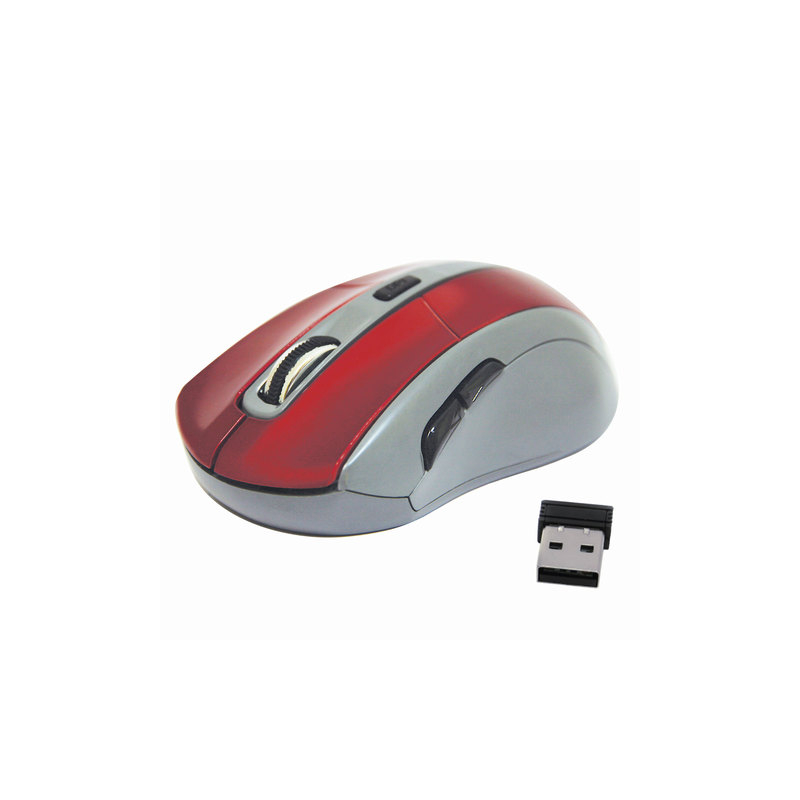 Мышь беспроводная Defender ACCURA MM-965, USB, 5 кнопок + 1 колесо-кнопка, оптическая, красно-серая, 52966