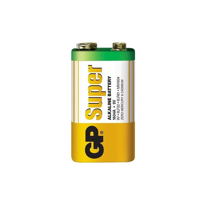 Батарейка GP 6LR61 (9В "Крона") Super Alkaline 1604A-5CR1 9V 550Mah(1шт)