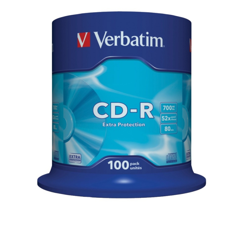 Verbatim  Диск для записи CD-R 700Mb 52x Cake (100шт) 43411