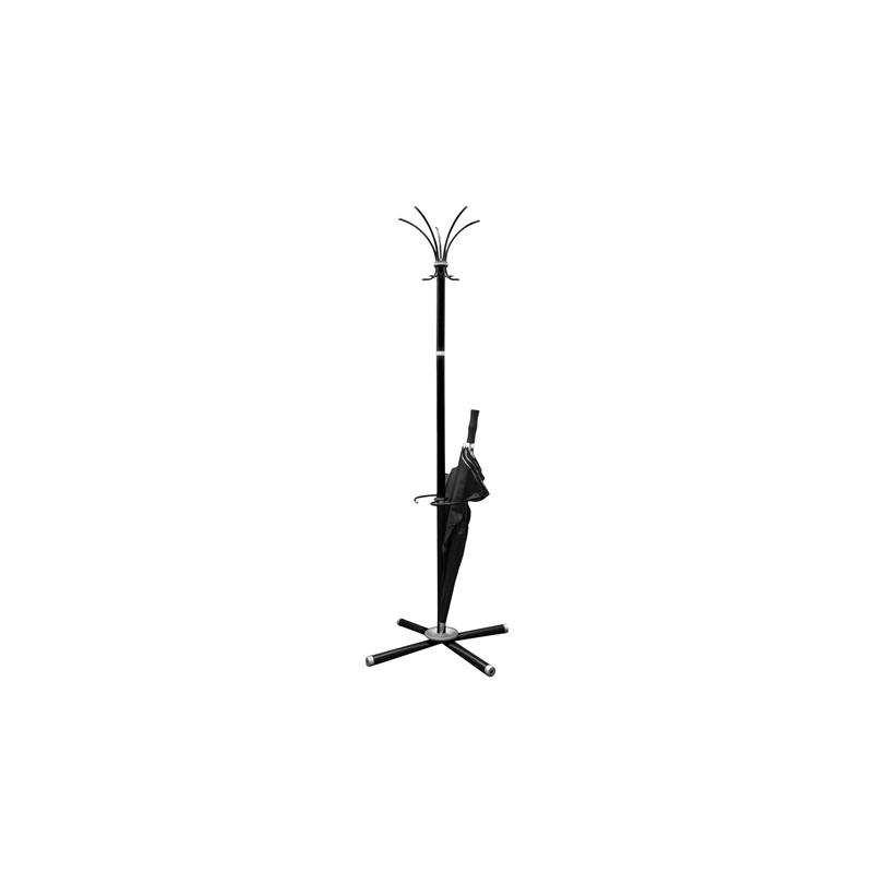 Вешалка-стойка ТИТАН металл, 1,8м, крестовина 70х70см, 5 крючков+место для зонтов, Классикс-ТМ3, черная