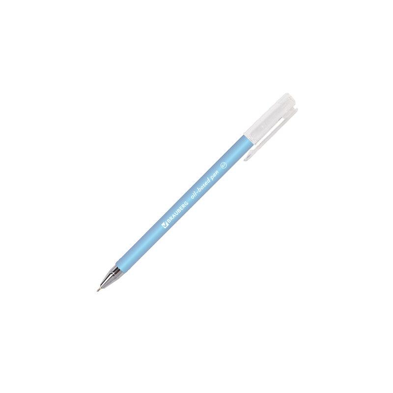 Ручка шариковая масляная BRAUBERG FRUITY Pastel, СИНЯЯ, soft-touch, узел 0,7 мм, линия письма 0,35 мм, 142958, OBP322