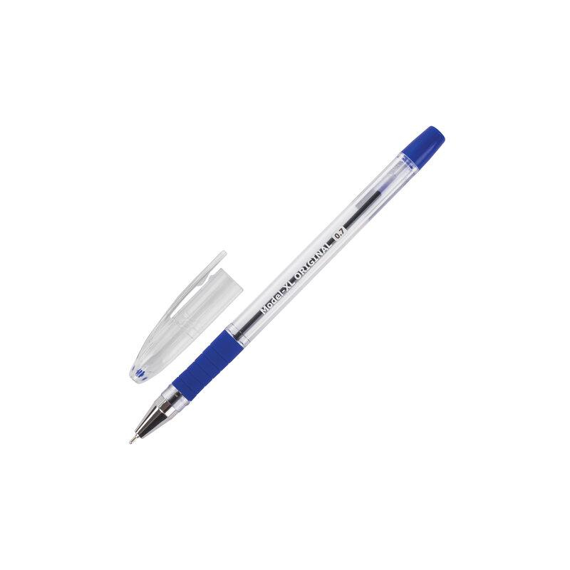 Ручка шариковая масляная с грипом BRAUBERG Model-XL ORIGINAL, СИНЯЯ, узел 0,7 мм, линия письма 0,35 мм, 143242