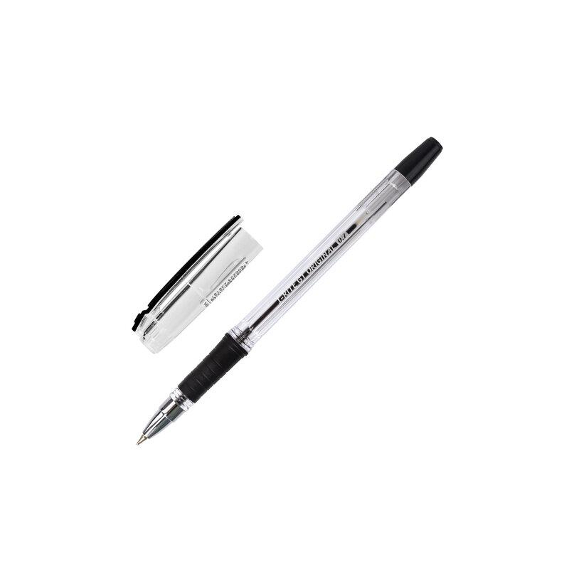 Ручка шариковая масляная с грипом BRAUBERG i-Rite GT, ЧЕРНАЯ, корпус прозрачный, узел 0,7 мм,143301