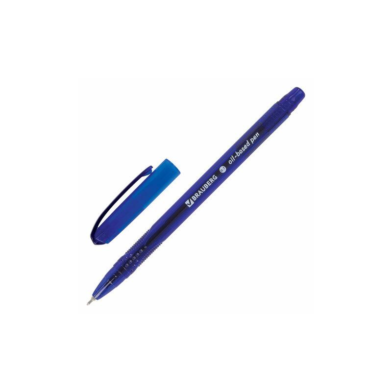 Ручка шариковая масляная BRAUBERG SoarInk, СИНЯЯ, корпус синий, узел 0,7 мм, линия письма 0,35 мм, 143343, OBP369