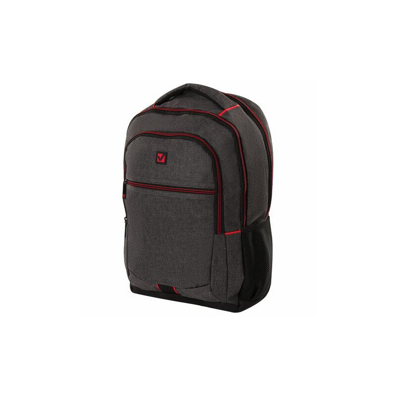 Рюкзак BRAUBERG универсальный, с отделением для ноутбука, BOSTON, серый, 47х30х14 см, 228867