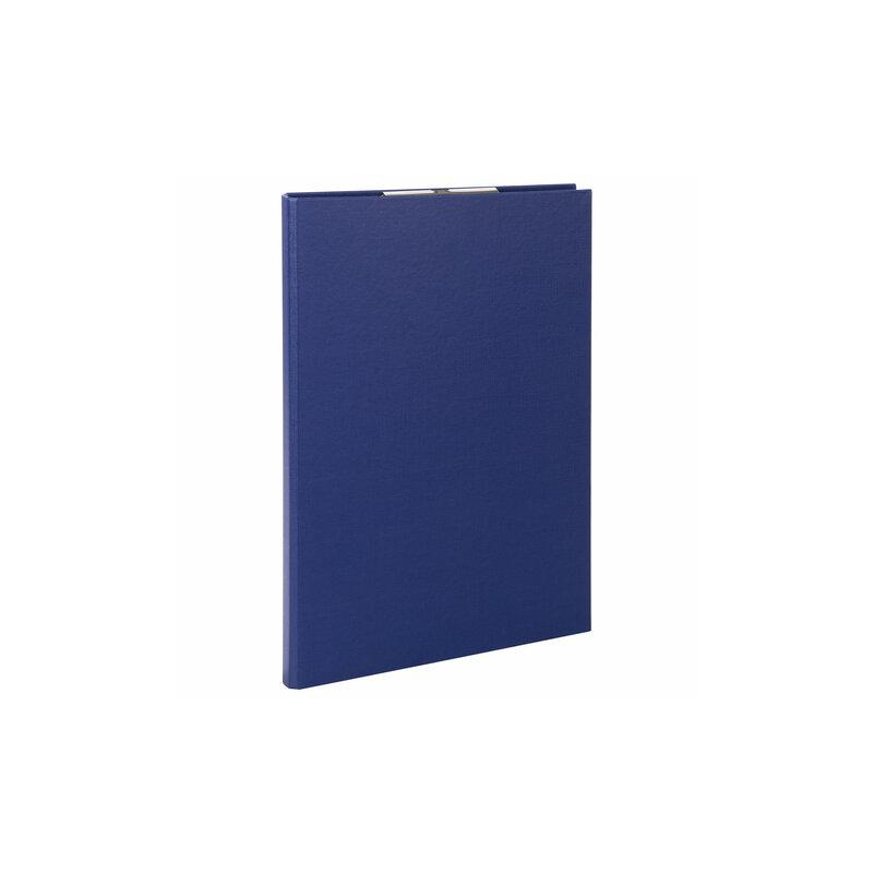 Папка-планшет STAFF EVERYDAY, А4 (230х314 мм), с прижимом и крышкой, картон/бумвинил, РОССИЯ, синяя, 229054