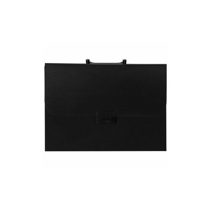 Портфель пластиковый STAFF А4 (330х235х36 мм), 13 отделений, индексные ярлыки, черный, 229245