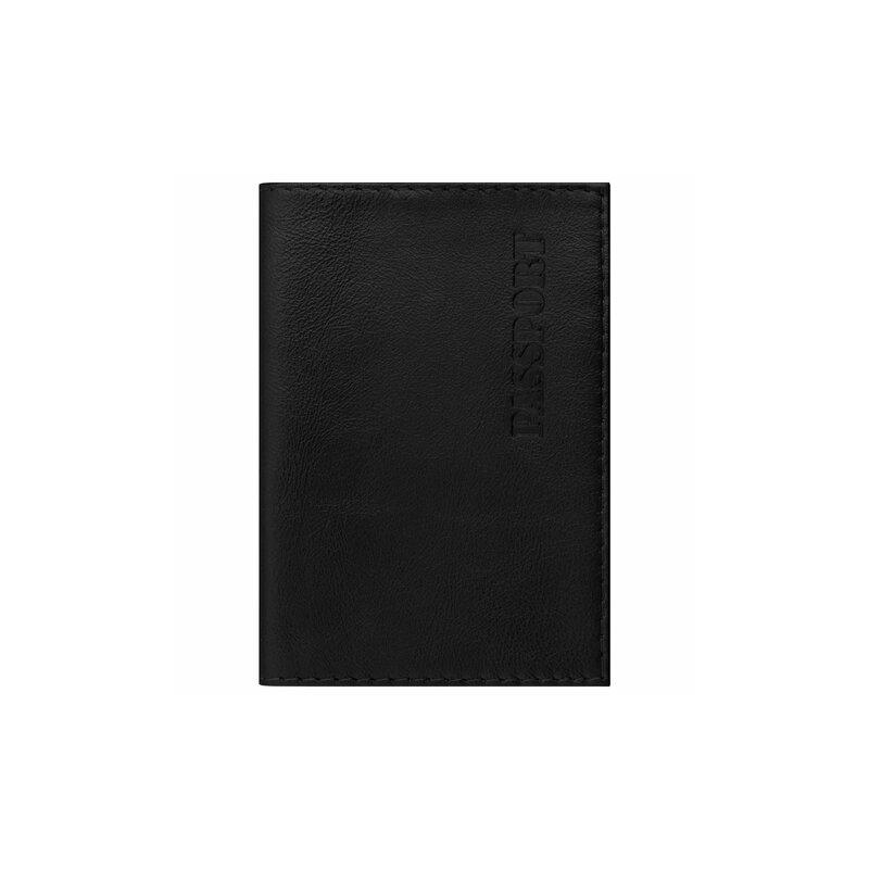 Обложка для паспорта натуральная кожа галант, PASSPORT, черная, BRAUBERG 237179