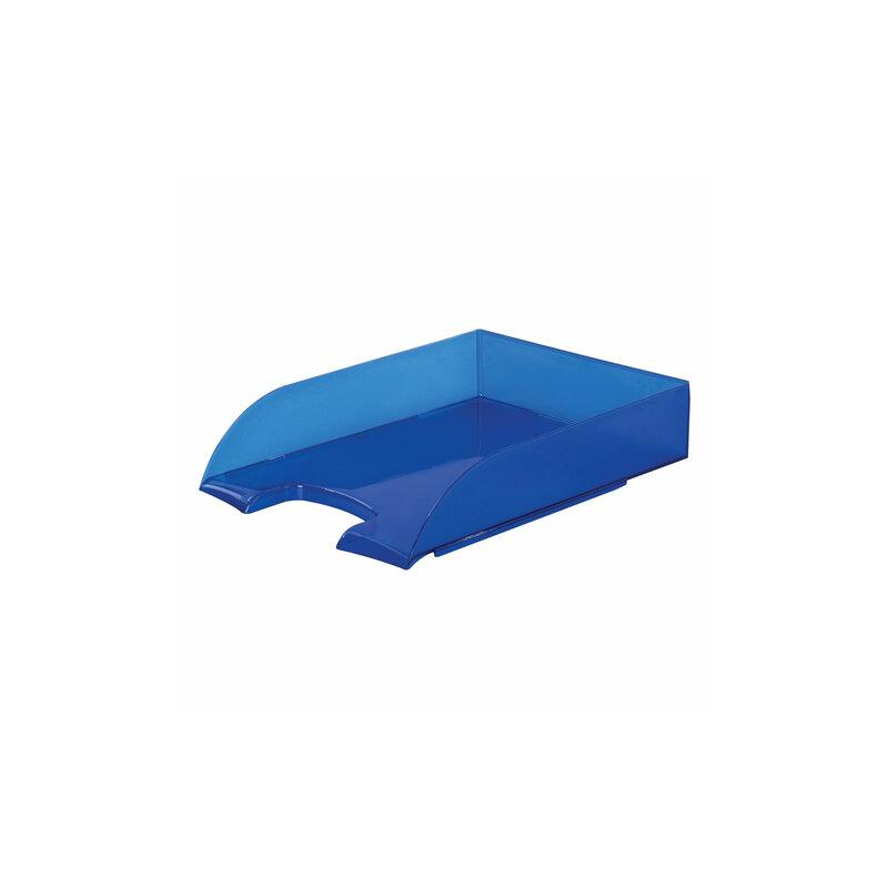 Лоток горизонтальный для бумаг BRAUBERG Office style, 320х245х65 мм, тонированный синий, 237290