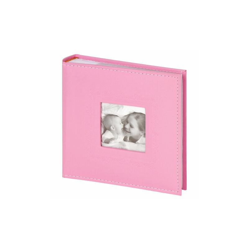 Фотоальбом BRAUBERG Cute Baby на 200 фото 10х15 см, под кожу, бумажные страницы, бокс, розовый, 391141