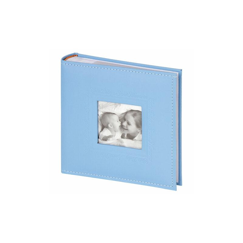 Фотоальбом BRAUBERG Cute Baby на 200 фото 10х15 см, под кожу, бумажные страницы, бокс, синий, 391142