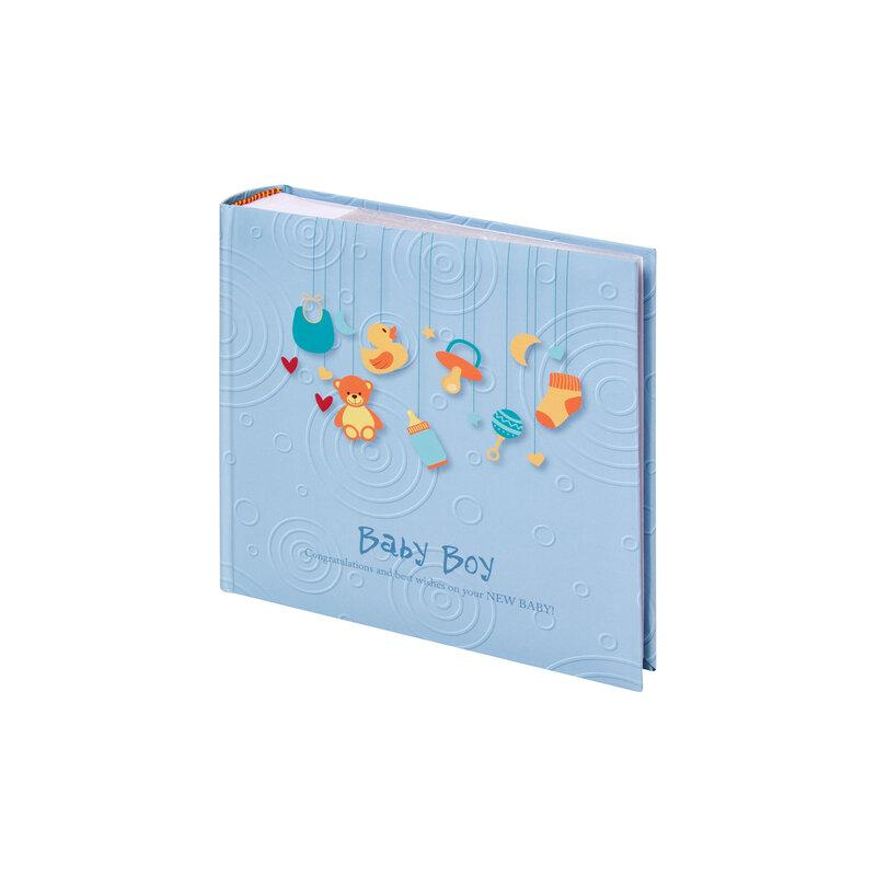Фотоальбом BRAUBERG Baby Boy на 200 фото 10х15 см, твердая обложка, бумажная страница, бокс, голубой, 391144