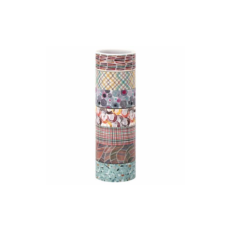 Клейкие WASHI-ленты для декора Микс 3, 15 мм х 3 м, 7 цветов, рисовая бумага, ОСТРОВ СОКРОВИЩ 661711
