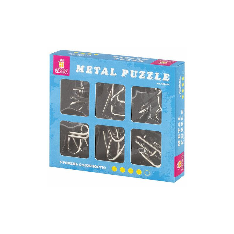Головоломки металлические ЗОЛОТАЯ СКАЗКА (уровень сложности ЭКСПЕРТ), набор 6 штук, 662089