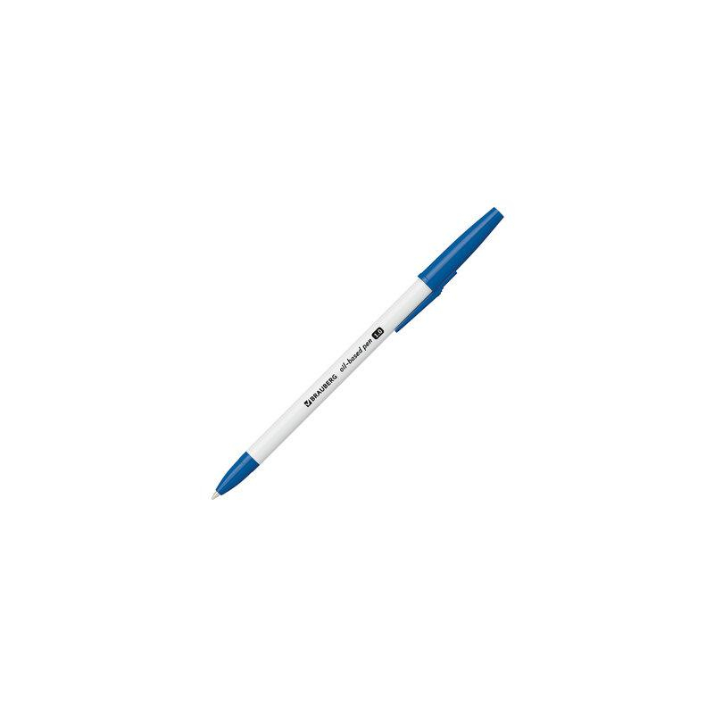 Ручка шариковая масляная BRAUBERG Stick Medium, СИНЯЯ, узел 1мм, линия 0,5мм, хххххх, 143419