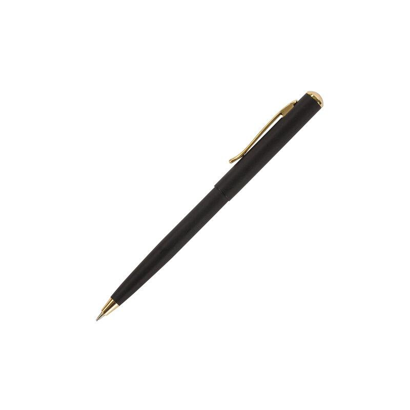 Ручка бизнес-класса шариковая BRAUBERG Maestro, СИНЯЯ, корпус черный с золот., линия, 143470