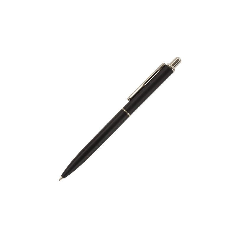 Ручка бизнес-класса шариковая BRAUBERG Larghetto, СИНЯЯ, корпус черный с хромом, лини, 143476