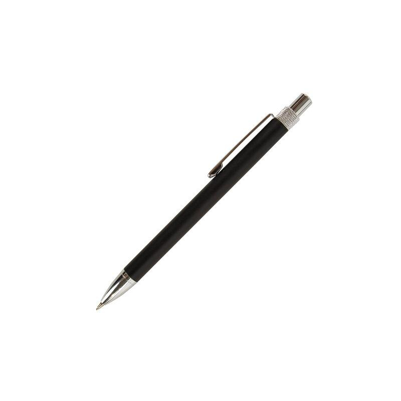 Ручка бизнес-класса шариковая BRAUBERG Allegro, СИНЯЯ, корпус черный с хромом, линия, 143491