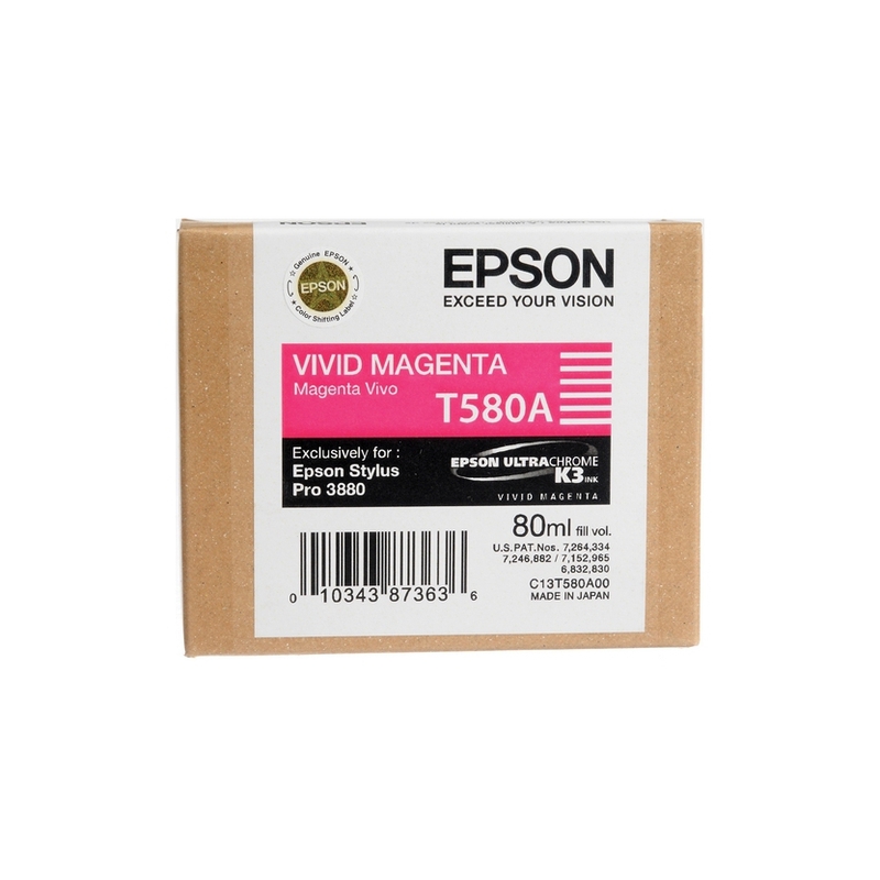 Картридж струйный Epson T580A пурпурный (C13T580A00)