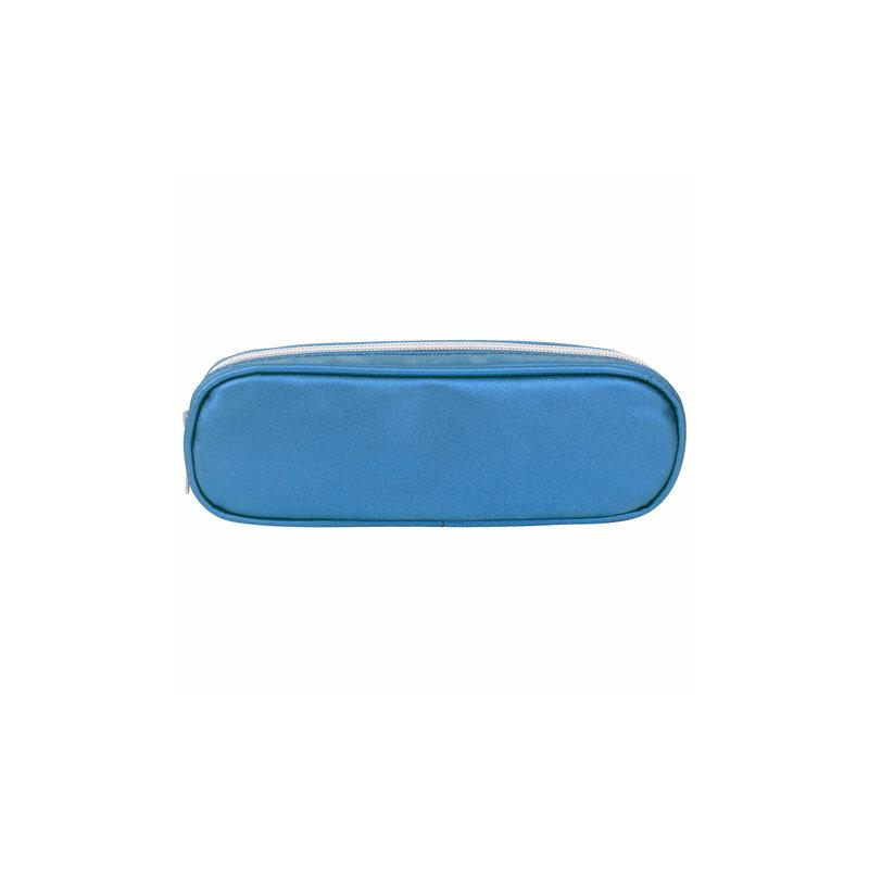 Пенал-косметичка BRAUBERG SPARKLE на молнии, мягкий, голубой, 22х4х7 см, 270051