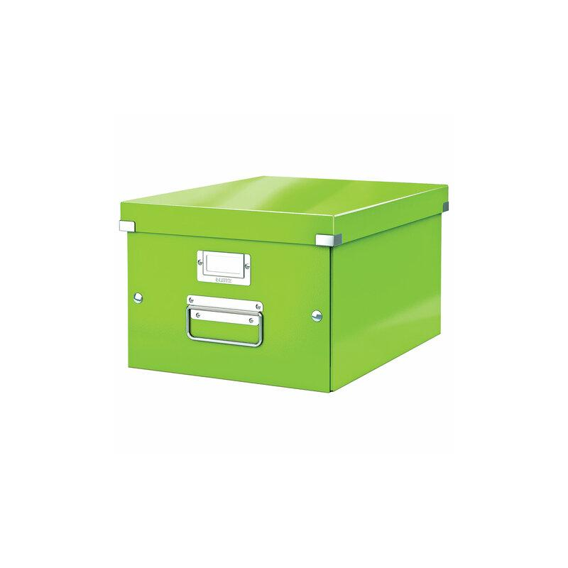 Короб архивный LEITZ Click & Store M, 200х280х370 мм, ламинированный картон, разборный, зеленый, 60440054