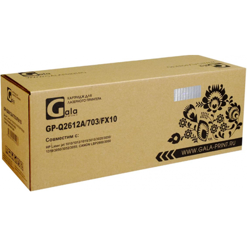 Картридж GalaPrint HP Q2612A/FX-10/703, совместимый