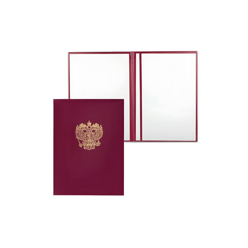 STAFF Папка адресная бумвинил с гербом России, формат А4, бордовая, индивидуальная упаковка, АП4-01011, 122741