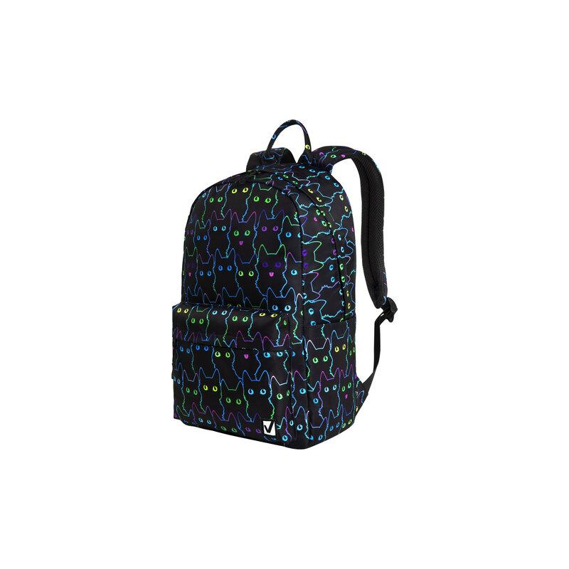 Рюкзак BRAUBERG DREAM универсальный с карманом для ноутбука, эргономичный, Neon cats, 42х26х14 см, 270771
