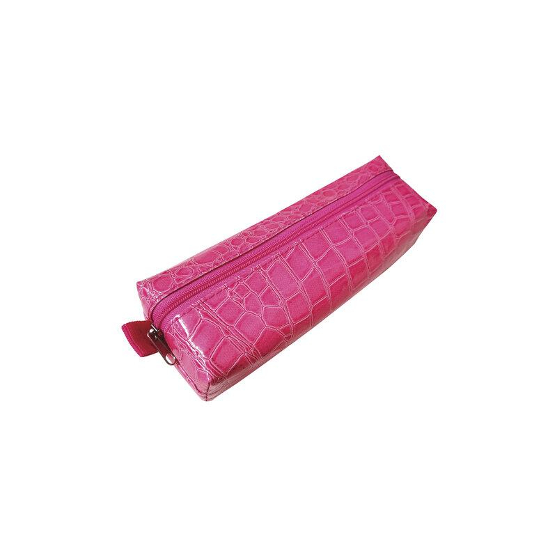Пенал-косметичка BRAUBERG крокодиловая кожа, 20х6х4 см, Ultra pink, 270850