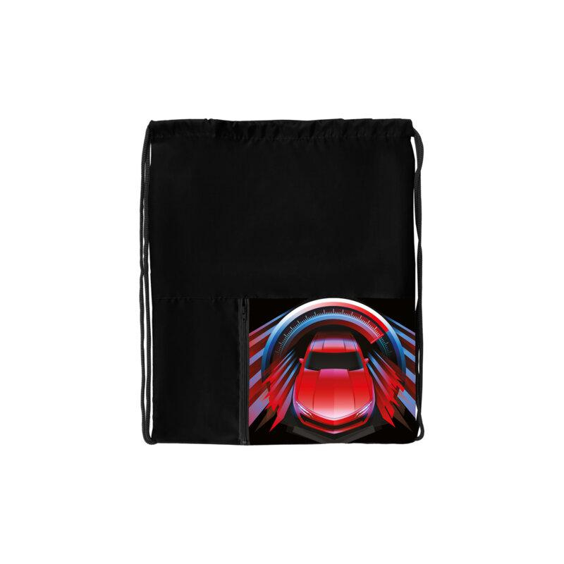 Мешок для обуви ЮНЛАНДИЯ карман на молнии, 33х42 см, Red car, 271055
