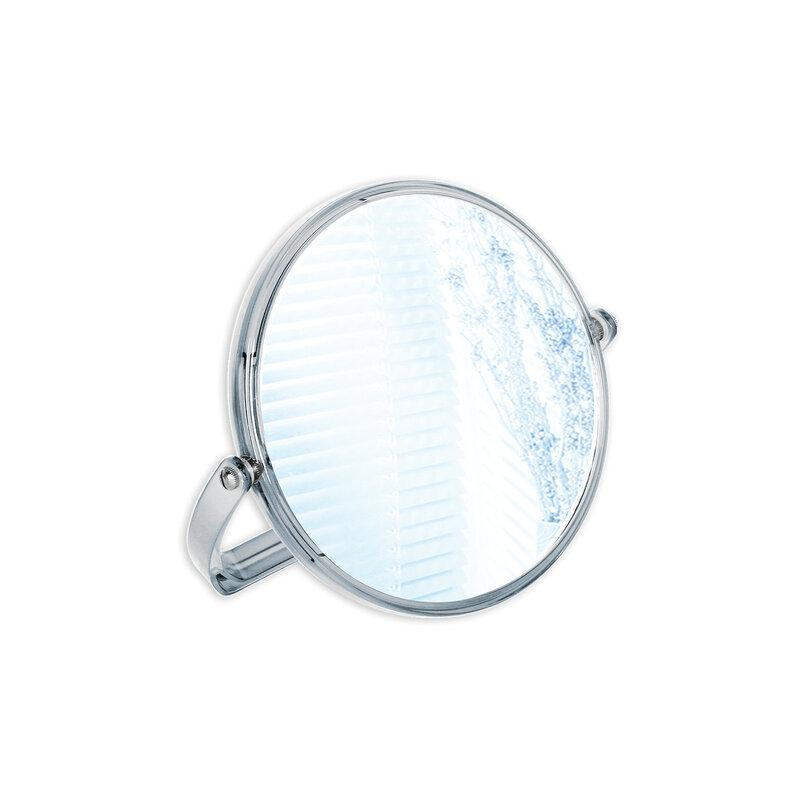 Зеркало настольное BRABIX круглое, диметр 17см, двустороннее, с увеличением, прозрачная рамка, 607424