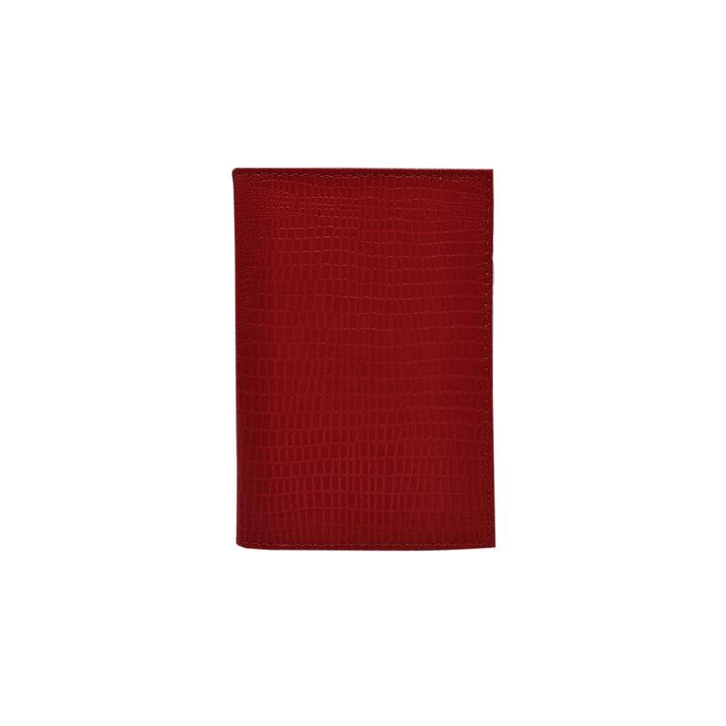 Обложка для паспорта натуральная кожа ящерица, без тиснения, красная, BRAUBERG 238190