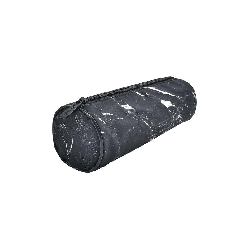 Пенал-тубус BRAUBERG с эффектом Soft Touch, мягкий, Black marble, 22х8 см, 271569