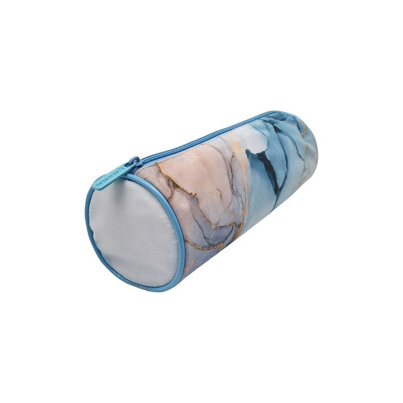 Пенал-тубус BRAUBERG с эффектом Soft Touch, мягкий, Blue marble, 22х8 см, 271570