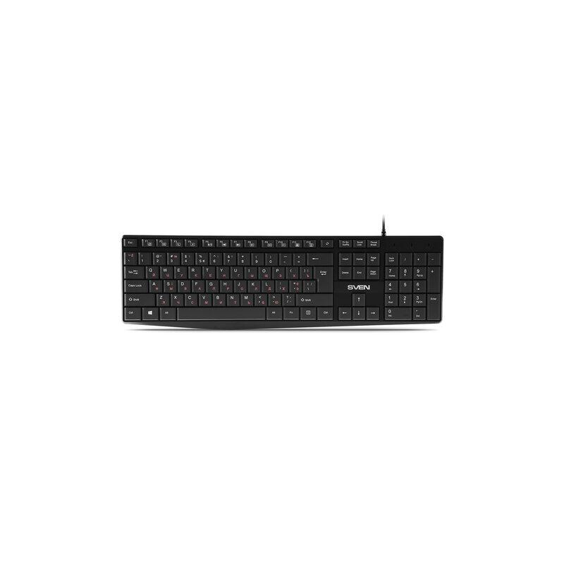 Клавиатура проводная Sven KB-S305, USB, 105 кнопок, черная, SV-018801