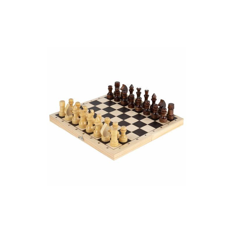 Шахматы обиходные, деревянные, лакированные, глянцевые, доска 29*29 см, ЗОЛОТАЯ СКАЗКА 665362