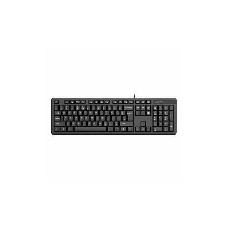 Клавиатура проводная A4Tech KK-3, USB, 104 кнопки, черная, 1530244