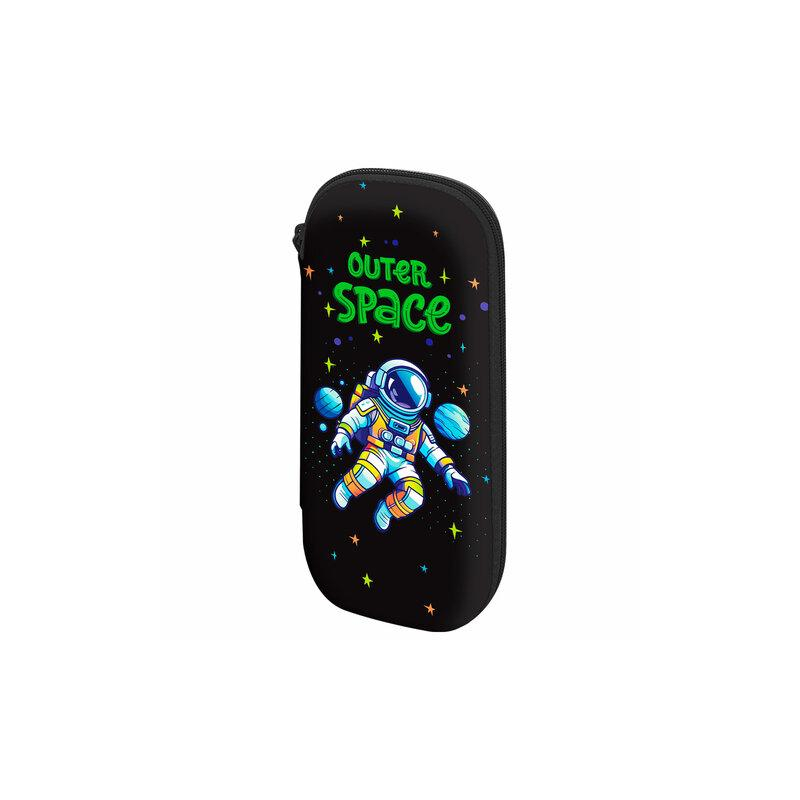 Пенал ЮНЛАНДИЯ 1 отделение, карман, полиэстер/EVA, 22х10х5 см, Outer space, 273192