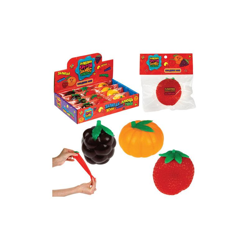 1TOY Игрушка-антистресс КРУТОЙ ЗАМЕС ЗАЛИПЛЮЩ СЛАДКИЕ МОИ ФРУКТЫ, 5*6*6 см, ассорти, 1TO, Т25986