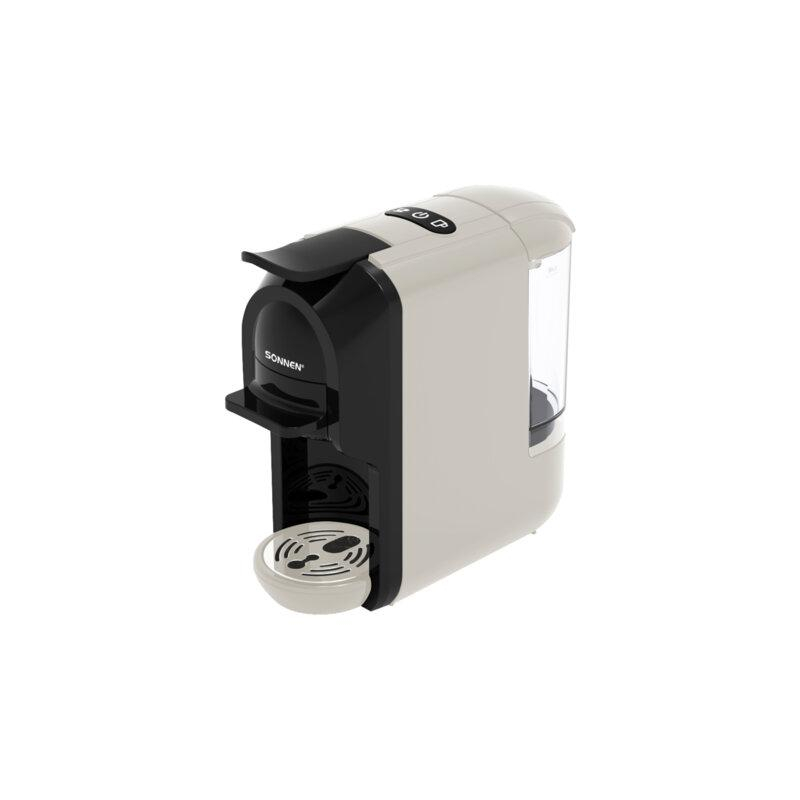 Кофемашина капсульная 3 в 1 для молотого кофе и капсул DOLCE GUSTO и NESPRESSO, SONNEN CM510B, 1450 Вт, 0,6 л, бежевая, 457338